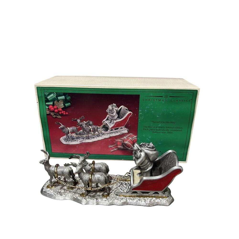 FORT Pewter Christmas Classics “Santa’s On His Way” #1190/5000 Vintage Holiday